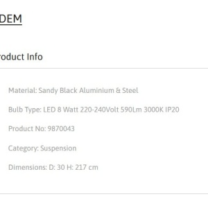 Pendul LED stil minimalist EDEM negru 152620 universul-luminii.ro