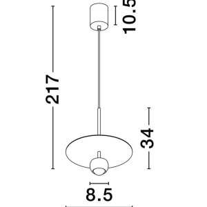 Pendul LED stil minimalist EDEM rosu - Img 3