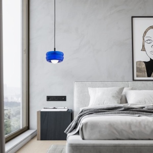 Pendul modern, Living, Hol, Scara, Sticla, Cobalt, TEVO 245680 universul-luminii.ro