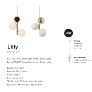 Pendul modern minimalist stil scandinav Lilly negru 48603003 NL 184570 universul-luminii.ro