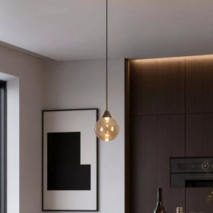 Pendul Opus Lux, Sticla Amber si Metal Bronz, LED CCT - Img 2