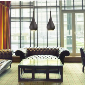Pendul stil modern diam.20cm DROP negru 66320 universul-luminii.ro