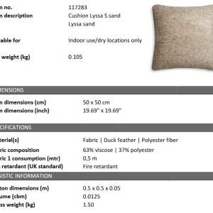 Perna decorativa LUX Lyssa S, Lyssa sand - Img 4