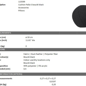 Perna decorativa LUX Palla S, boucle negru 115599 HZ - Img 4