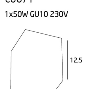 Plafonier, Spot aplicat negru, dim.9,5x9,5cm, BASIC SQUARE C0071 MX 46390 universul-luminii.ro
