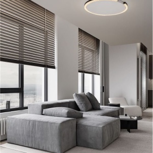Plafoniera circulara aluminiu negru GREAMY D-65cm 624970 universul-luminii.ro