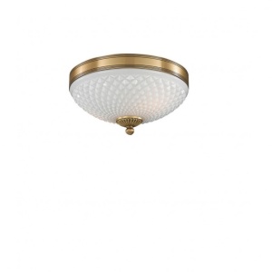 Plafoniera clasic design italian din alama, sticla 8400, diametru 30cm RA-PL. 8400/2
