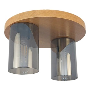 Plafoniera clasica fabricata manual din lemn SIENA SMOKE