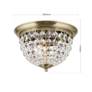 Plafoniera cristal Asfour design elegant lux PLAFOND D-35cm alama 234840 universul-luminii.ro