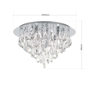 Plafoniera cristal K9 design elegant CELESTE D-45 crom 234750 universul-luminii.ro