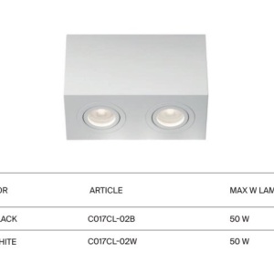 Plafoniera cu 2 spoturi design tehnic Atom negru 182730 universul-luminii.ro