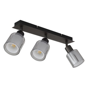 Plafoniera cu 3 spoturi metal negru, sticla VILLEGAS