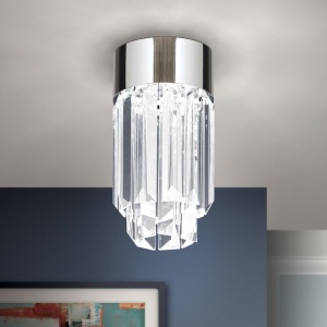 Plafoniera cu cristal K9 design elegant PRISM crom 156370 universul-luminii.ro