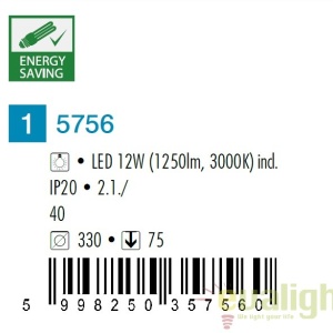 Plafoniera cu iluminat LED, diam. 33cm, Cody 5756 RX 43570 universul-luminii.ro