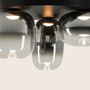 Plafoniera design decorativ VITRO negru/gri fumuriu - Img 3