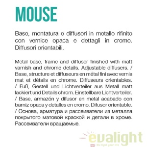 Plafoniera design modern cu 4 spoturi directionabile MOUSE PL4 alba 073583 56770 universul-luminii.ro