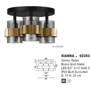 Plafoniera design modern SIANNA 3L 135900 universul-luminii.ro