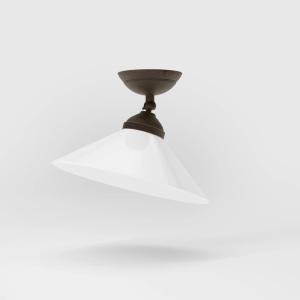 Plafoniera din alama si sticla design vintage Sofia - Img 3
