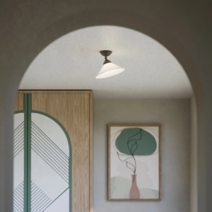 Plafoniera din alama si sticla design vintage Sofia - Img 13