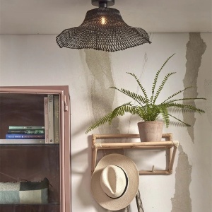 Plafoniera din bambus Ibiza S 50cm, negru 142040 universul-luminii.ro