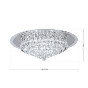 Plafoniera eleganta cristal K9 diam. 62cm Gloria DLU 2378/9/62 chrom OR 176630 universul-luminii.ro