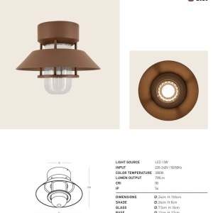 Plafoniera exterior din aluminiu IP54 LED ARIA - Img 4