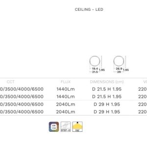 Plafoniera incastrata sau aplicata LED CCT Cerium alb - Img 7