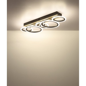 Plafoniera LED CCT BLEVINS riflaj MDF cu efect de lemn 620020 universul-luminii.ro