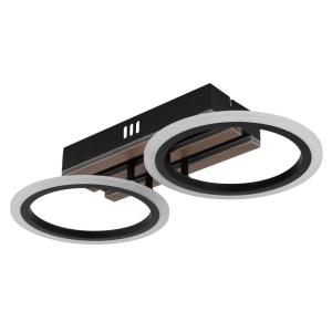 Plafoniera LED CCT BLEVINS riflaj MDF cu efect de lemn 620050 universul-luminii.ro