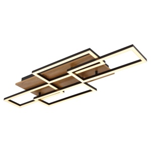 Plafoniera LED CCT cu telecomanda JEFFRY aspect lemn 67359-40 GL 247340 universul-luminii.ro