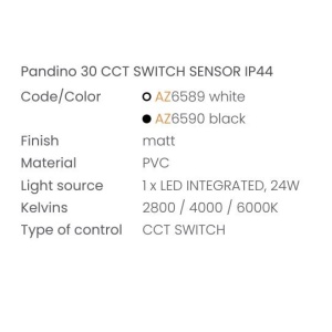 Plafoniera LED CCT, Protectie IP44, Senzor de miscare, PANDINO 30cm negru - Img 2