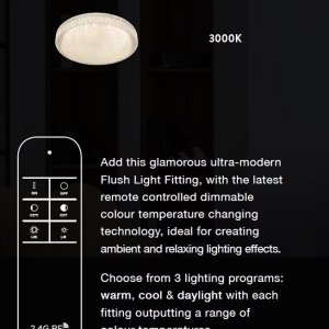 Plafoniera LED cu telecomanda Belle D-28cm 229000 universul-luminii.ro