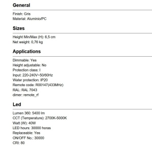 Plafoniera LED cu telecomanda VERONA gri 38cm - Img 9