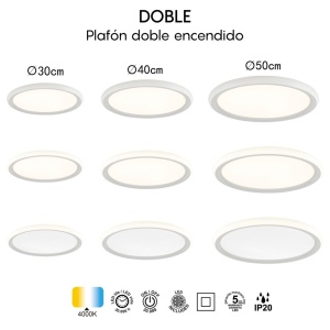 Plafoniera LED design circular DOBLE alb 40cm - Img 4