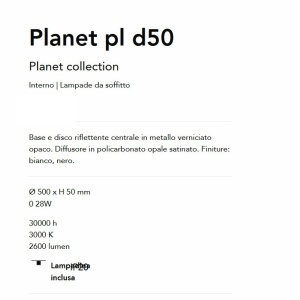 Plafoniera LED design circular Planet pl d50 alba - Img 3