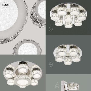 Plafoniera LED design clasic AMUR crom 49350D5 GL 91950 universul-luminii.ro
