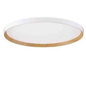 Plafoniera LED design decorativ VOMOS alb/lemn D-60cm