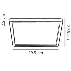 Plafoniera LED design silm IP54 baie Oja square 29 negru 3000K - Img 8