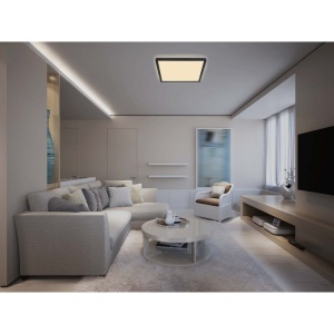 Plafoniera LED design slim Sapana negru 42x42cm 120470 universul-luminii.ro