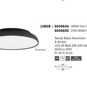 Plafoniera LED dimabila cu telecomanda LINUS D-45cm 137650 universul-luminii.ro