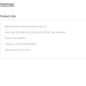 Plafoniera LED dimabila design circular PERTINO D-38cm 222470 universul-luminii.ro