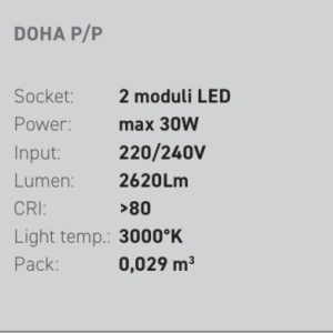 Plafoniera LED DOHA P otel, alb, negru sau gri dove 230300 universul-luminii.ro