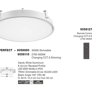 Plafoniera LED incastrabila reglabila PERFECT 80cm alba CCT Dimmable 140580 universul-luminii.ro