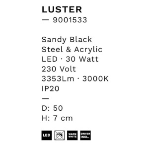Plafoniera LED Luster negru, 50cm 148820 universul-luminii.ro