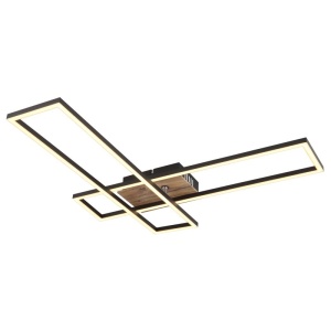 Plafoniera LED moderna DAKARI negru/lemn 240410 universul-luminii.ro