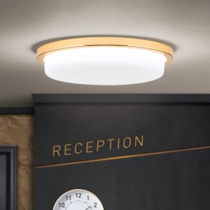Plafoniera LED moderna LEROX 30cm aurie 24K 95540 universul-luminii.ro