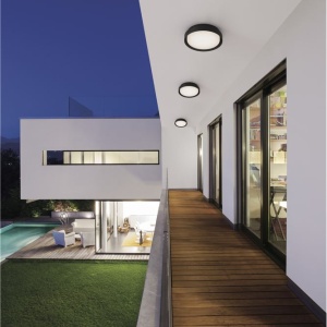 Plafoniera LED pentru iluminat exterior design modern slim IP65 OLIVER neagra 84850 universul-luminii.ro