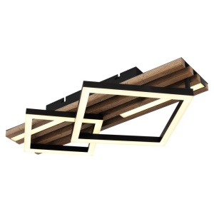 Plafoniera LED riflaj MDF cu efect de lemn OBRIEN 249640 universul-luminii.ro
