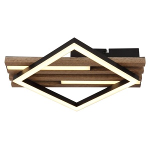 Plafoniera LED riflaj MDF cu efect de lemn OBRIEN 249650 universul-luminii.ro