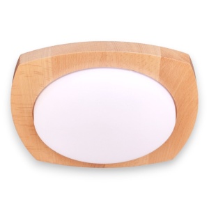 Plafoniera LED rustica fabricata manual din lemn OKIO